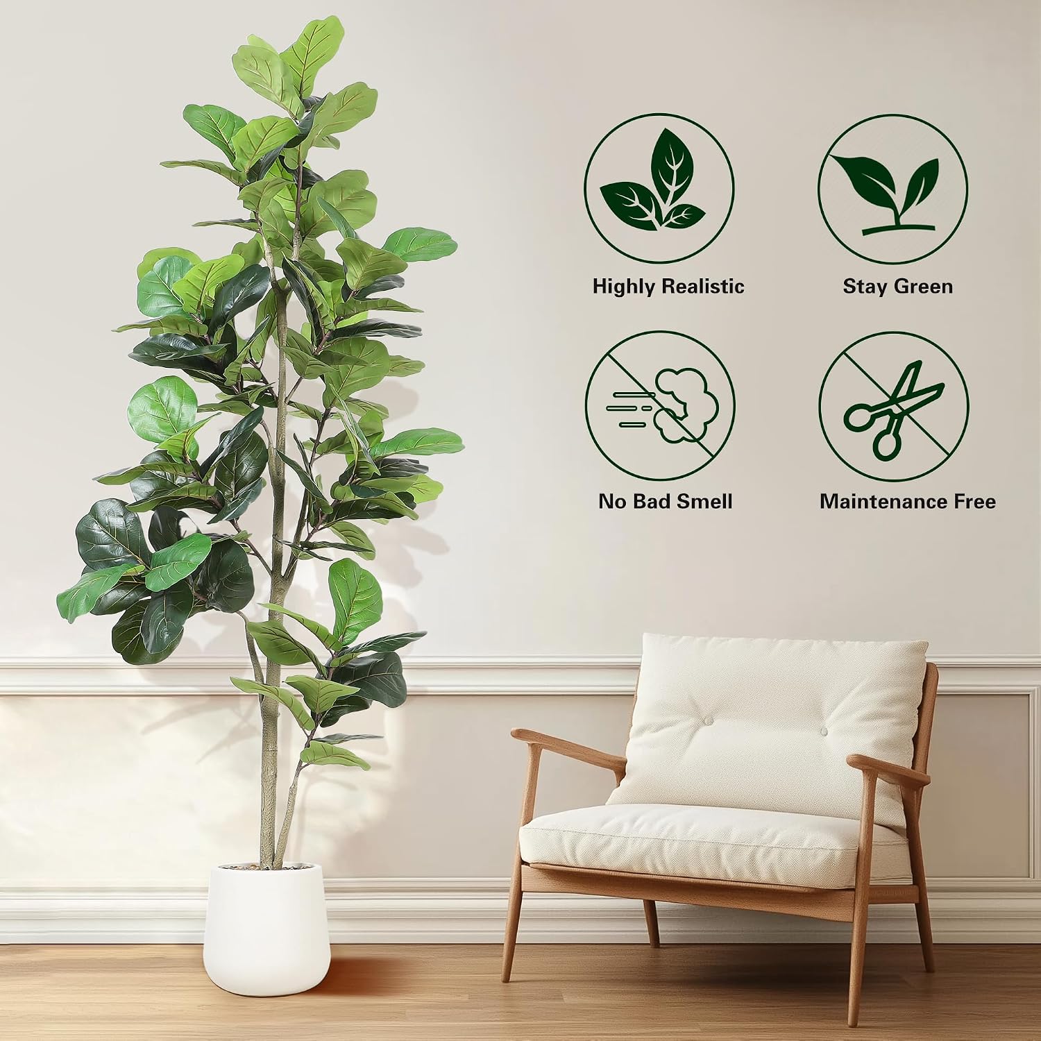 7ft Artificial Fiddle Leaf Tre - Ficus Lyrata Tree ulasan dan harga