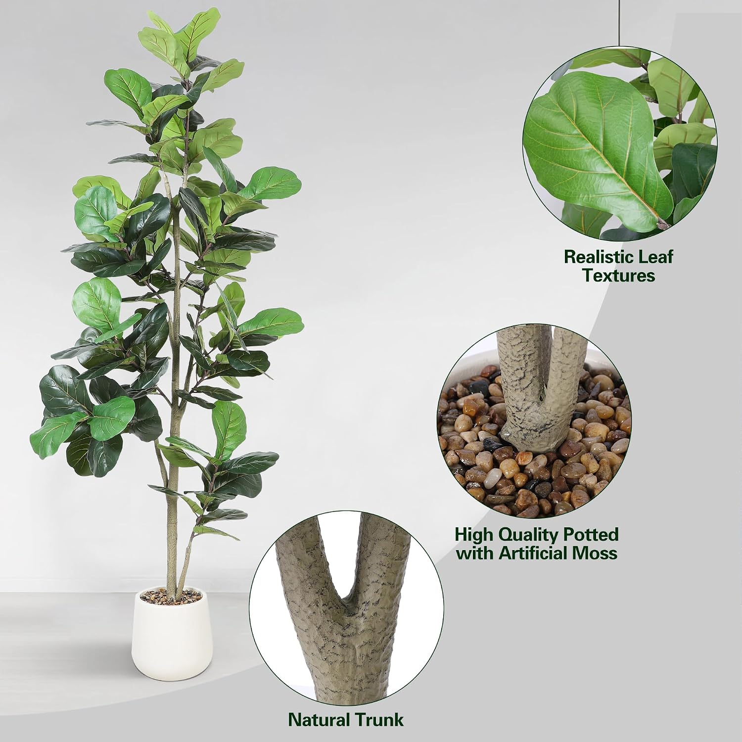 7ft Artificial Fiddle Leaf Tre - Ficus Lyrata Tree ulasan dan harga