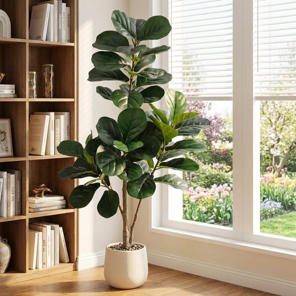 Fiddle Leaf Fig Tree Artificia - Ficus Lyrata Tree ulasan dan harga